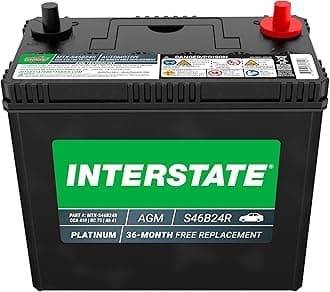 Interstate Batteries Group S46B24R AGM Car Battery Replacement (MTX-S46B24R) 12V, 410 CCA, 36 Month Warranty, Replacement Automotive Battery for Cars