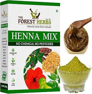 THE FOREST HERBS Natural care from nature 100% Organic Henna Mix Powder With Amla, Shikakai, Hibiscus, Bhringraj, Neem Powder For Hair Colour & Conditioning - 100Gms