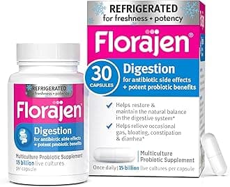 Florajen3 Digestion High Potency Refrigerated Probiotics | Restores Balance in Digestive System | for Antibiotic Side Effects | 30 Capsules