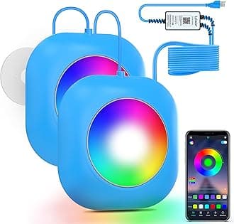 LyLmLe LED Pool Lights for Aboveground Pools, 40W 2 in 1 Double Lights for Giant Pool, Magnetic Underwater Light with Timer & APP Control, 2x20W IP68 Waterproof Light for Inground Pools 26ft