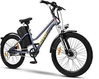 Motovolt Kivo 24 Standard Electric Cycle | 36V 250W BLDC Motor | Up to 45 KM Range | 6Ah Removable Li-ion Battery (IP65, BIS Certified) | 110 kg Payload | Front Suspension | 24” Tyres | Carbon Grey