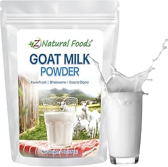 Z Natural Foods Goat Milk Powder - Pure Netherlands Full Cream Milk, Powdered Goat Milk, Highly Nutritious, Easy Digestion - Whole Goats Milk for Adults for Smoothies, Cooking, Baking, 1 lb