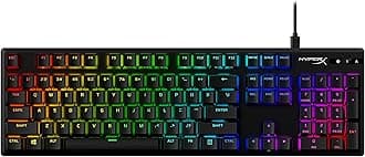 HyperX Alloy Origins PBT - Mechanical Gaming Keyboard, PBT Keycaps, RGB lighting, Compact, Aluminum Body, Adjustable Feet, Customizable with HyperX NGENUITY, Onboard Memory - HyperX Clicky Blue Switch