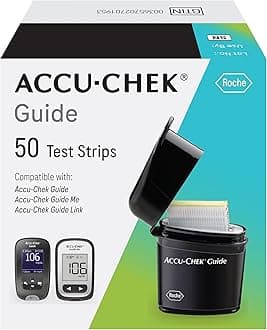 Accu-Chek Guide Glucose Test Strips for Diabetic Blood Sugar Testing (Pack of 50)