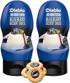Diablo No Added Sugar Dessert Sauce Blueberry – Guilt-Free Dessert Topping, Vegetarian Friendly Flavoring & Drizzle Syrup for Waffle, Pancake, Cereal, Cake, Ice Cream & More, 350g, 12.35oz - 2 Pack