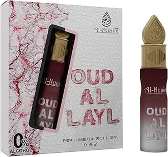 Al-Nuaim Attar Roll On for Men & Women - 6ml (Pack of 1-6ml, Oudh Al Layl)