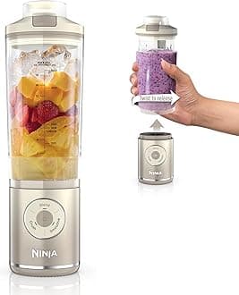 Ninja Blast Max, Portable Blender + Twist & Go, Personal Blender, Smoothie, Blend, Ice Crush, 3 Programs, Cordless, 22 oz Removable Vessel, Dishwasher Safe, Leakproof, Cream