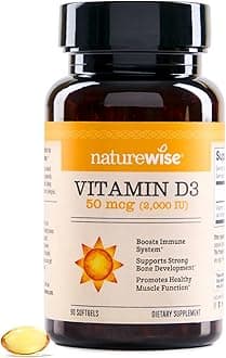 Vitamin D3 2000iu (50 mcg) 90-Day Supply for Immune Support, Healthy Muscle Function, and Bone Health - Non-GMO, Gluten Free in Organic Extra Virgin Olive Oil, (Mini Softgel), 90 Count