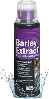 CrystalClear Barley Extract Pond Treatment – Natural Water Clarifier for Fountains, Water Gardens & Koi Ponds, Clears Cloudiness, Fish & Plant Safe, 16 Ounces