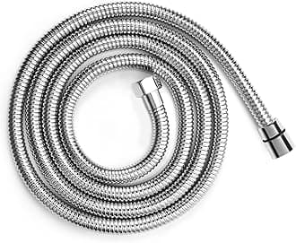 Shower Hose Extra Long 118 Inches Brushed Chrome Handheld Shower Head Hose with Brass Insert and Nut - Lightweight and Flexible