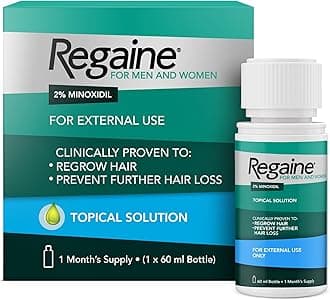 Regaine 2% Minoxidil Top Solution Men and Women, Clinically Proven to Stimulate Hair Growth, 60ml