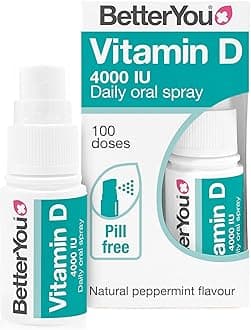 Vitamin D3 4000 IU Oral Spray, High Strength Vitamin D Supplement, 3-Month Supply, Sugar-Free Peppermint Flavour, Made in The UK | BetterYou