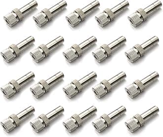20pcs Brass Mister Nozzles, 6mm Misting Nozzles for Outdoor Cooling System, Landscaping, Air Humidification, Greenhouse Irrigation (without Filter, 0.016"/0.4mm Orifice)