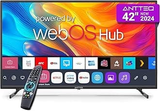 42 Inch Smart TV WebOS TV MagiQ 42" with ThinQ AI, Voice Magic Remote, Airplay, Apple TV+, Netflix, Freeview, YouTube, WIFI, Black Televisions
