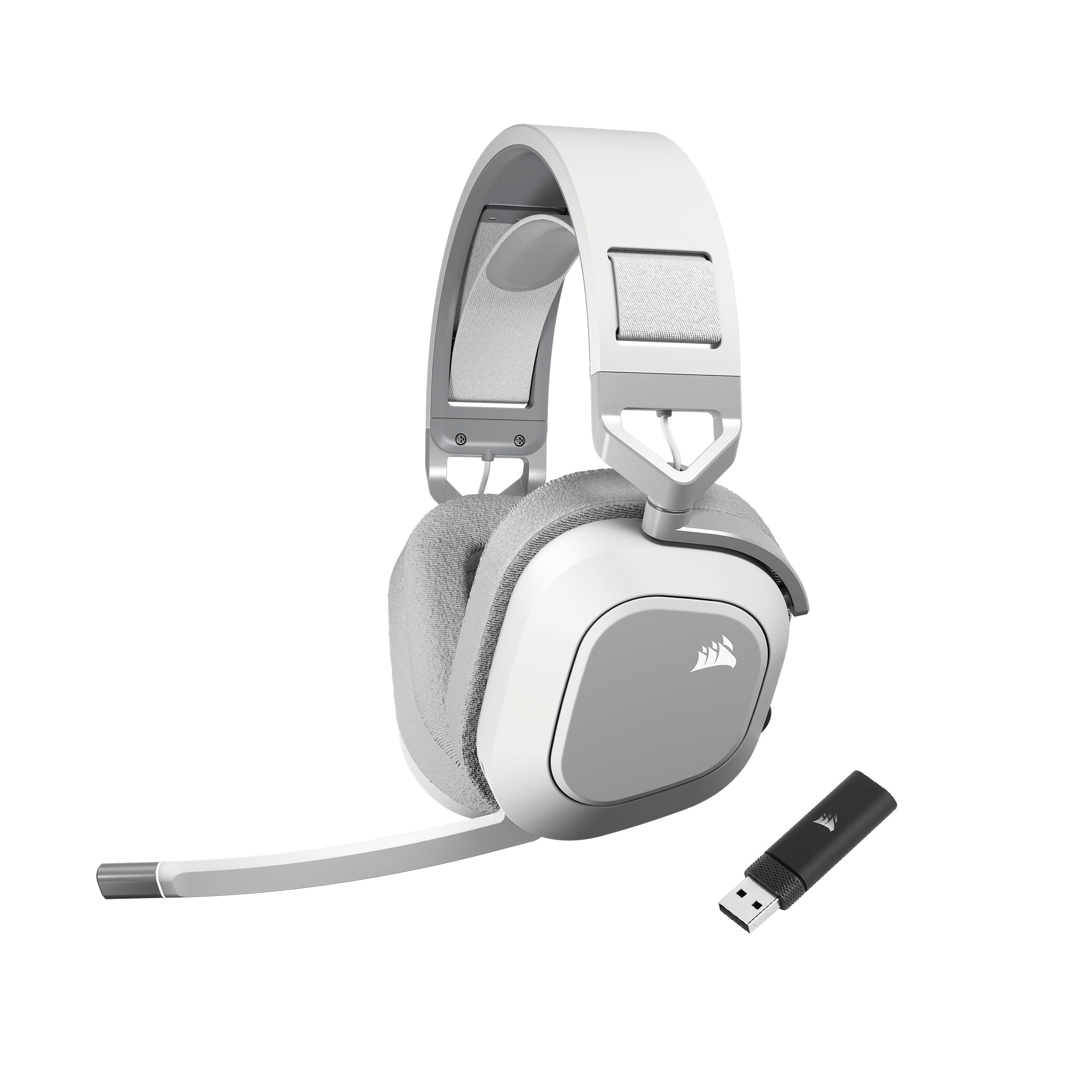 Corsair HS80 MAX WIRELESS Multi-platform Bluetooth Gaming Headset – Dolby Atmos – Broadcast Quality Microphone – Compatible with iCUE – PC, Mac, PS5, PS4, Mobile – White