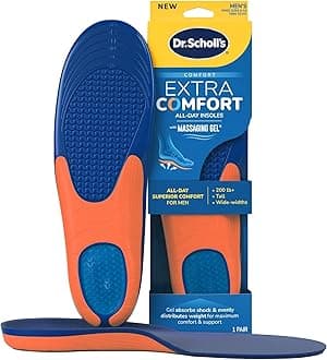 EXTRA SUPPORT Insoles // Superior Shock Absorption and Reinforced Arch Support for Big & Tall Men To Reduce Muscle Fatigue so You Can Stay on Your Feet Longer (for Men's 8-14)