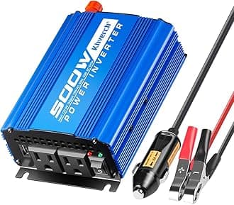 500W Car Power Inverter DC 12V to AC 110V Adapter with 2 AC Outlets and 2A USB Charging Port