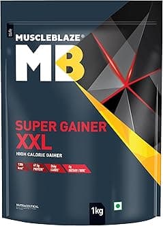 Super Gainer XXL, Muscle Mass High Protein Gainer (Chocolate Bliss, 1kg / 2.2lbs)