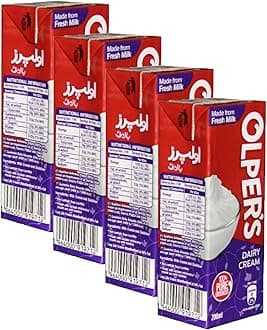 Olper's Dairy Cream 200ml (6.76Oz) | Pack of 4 | Rich & Luxurious | Whipping Cream For Desserts | Suitable For Baking, Coffee & Tea | Made with Fresh Milk