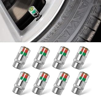 8pcs Universal 32PSI Car Tire Pressure Monitor Valve Stem Caps Sensor Indicator, 3 Colors Alarm Tire Indicator
