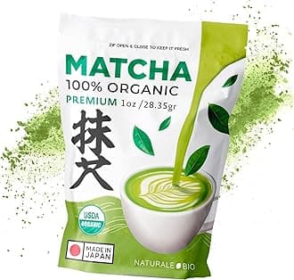 NaturaleBio Premium Matcha Powder, 1oz - Harvested in Japan - USDA Organic Matcha Green Tea Powder - Vegan & Vegetarian Friendly