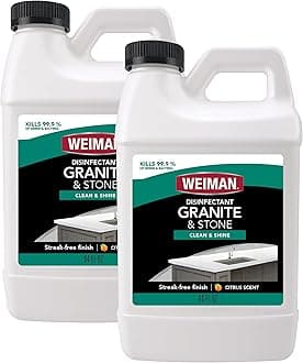 Disinfecting Granite and Stone Countertop Cleaner and Polish - Safely Cleans & Shines Marble, Quartz Quartzite Slate, Limestone, Corian, Laminate Tile, 64 Oz, 2 Pack