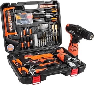 jar-owl Power Tools Combo Kit, LETTON Tool Set with 60pcs Accessories Toolbox and 16.8V Cordless Drill Set for Home Cordless Repair Tool Kit