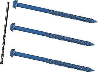 1/4 x 3-3/4" Hex Head Concrete Screw Anchor, for Anchoring to Masonry, Block or Brick (100Pcs)