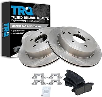 TRQ Rear Brake Pad and Rotor Set Ceramic Vented Rotors Compatible with 2007-2010 Ford Edge 2007-2010 Lincoln MKX