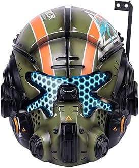 Helloween Green Helmet Deluxe Resin LED Mask for Men Halloween Cosplay Collectors Edition