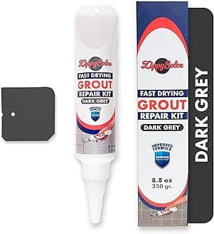 Tile Grout, Repair Kit, Restore & Renew Tile Joints Line, Fast Drying Tile Grout Paint Squeeze Tube for Bathroom Shower Kitchen Floor, Waterproof (8.8 oz, Dark Grey/Anthracite)