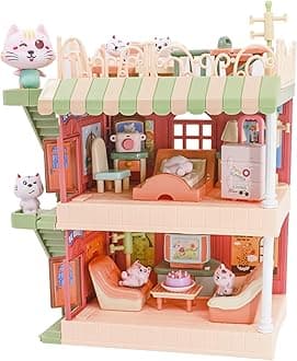 doll house accessories and furniture Vibrant Playhouse for Kids 4-8 Dollhouse Furniture Set 29pcs Pretend Play Furniture Toys for Boys Girls & Toddlers 3Y+