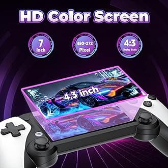 M25 Portable Handheld Game Console 64G, Retro Video Gaming Console Preloaded 20000+ Retro Games 25+ Emulators, EmuELEC System, 4.3-inch LCD Screen, 480*272 Resolution, 3D Dual Joystick