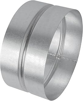 Vent Systems 6'' Inch Galvanized Steel Duct Connector - Round Ventilation Gray