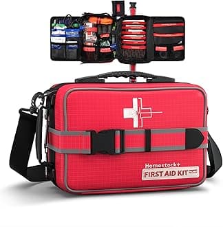 Advanced Comprehensive First Aid Kit with Well Organized Labelled Compartments Removable MOLLE System First Aid Trauma Kits for Car, Home,Camping, Office and etc.-401 Piece