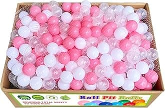 Ball Pit Balls 500 Count for Kids, Children Crush-Proproof Plastic Balls for Ball Pit with 3 Bright Colors, Safe and Non-Toxic, BPA Free, Baby Toddler Pit Balls with Storage Net Bag（Pink）