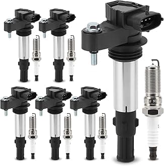 UF375 Ignition Coil & XP5263 Double Iridium Spark Plug for V6 Buick Allure,Enclave,LaCrosse,Rendezvous/Cadillac CTS SRX STS/GMC Acadia/Chevy Traverse Vectra/Saab 9-3/Saturn Outlook