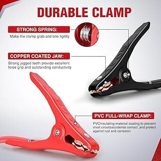 Nilight Car Battery Jumper Leads, 6 Gauge, 20 Feet Heavy Duty 450A CCA Reinforcement Cable with Carry Bag, Emergency Kit for Truck, SUV, Sedan, Motorcycle