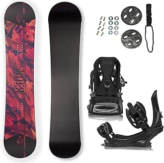 Matte Summit Snowboard & Binding Package Sizes 128, 133, 138, 143, 148,153,158, & 161- Best All Terrain, Twin Directional, Hybrid Profile - Adjustable Bindings - Designed for All Levels 143