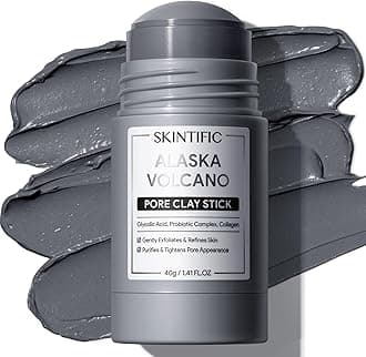 - Deep Pore Cleansing Blackhead Remover Face Mask Stick, Mud Mask with Natural Alaska Volcano Clay, Gentle Exfoliating, Smoothing Skin, Non-Drying, Skincare Facial Mask