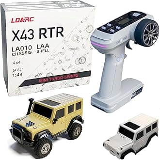 Ldarc 1:43 Scale Mini RC Crawler Rtr RC Rock Truck 4X4 2.4GHz Hobby Grade Remote Control Car Model Vehicle RC Buggy, Comes With A DIY Replaceable Body Shell(Desert Yellow)