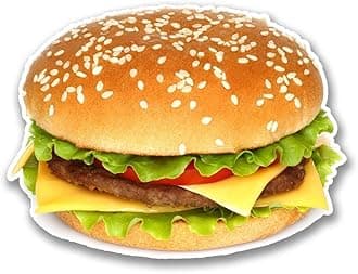 2 x 20cm/200mm Cheeseburger Burger Window Cling Sticker Car Van Campervan Glass #6290