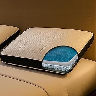- Dark King Bed Pillow with Octaspring Technology, Reversible Breathable Gel and Memory Foam for Neck and Shoulder Support, Ideal for Side, Back, or Stomach Sleepers - 1pc
