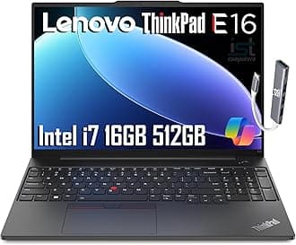 Lenovo ThinkPad E16 Business Laptop (16" FHD+ Anti-Glare, Intel 13th Gen 10-Core i7-1355U, 16GB RAM, 512GB SSD), Backlit, Fingerprint, IST Hub, FHD Webcam, Ethernet, Wi-Fi 6, Win 11 Pro, Black