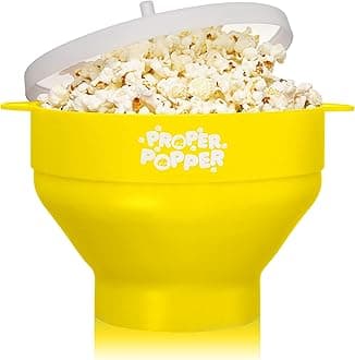 The Original Proper Popper Microwave Popcorn Popper, Silicone Popcorn Maker, Collapsible Bowl BPA Free & Dishwasher Safe - (Yellow)