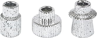 Vixdonos Taper Glass Candlestick Holders Tealight Candle Holders for Table Centerpieces, Wedding Decor and Dinner Party (3 Pcs, Silver with Speckles)