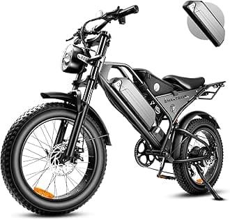 SMARTRAVEL Electric Bike 1200W Peak Brushless Motor with 18.2Ah Battery,Shimano 7 Speed Gears,E-Bike for Commute Mountain Beach Snow Riding,20" Fat Tire for Adults,DK400