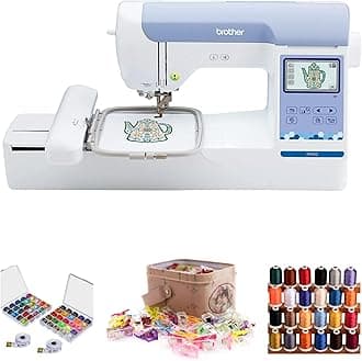 Elite PE900 Large Embroidery Machine with Wireless LAN Connection with Sewing Bundle (4 Items)