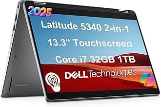 Dell Latitude 5340 2-in-1 Business Laptop (13.3" FHD Touchscreen, Intel Core i7-1365U vPro, 32GB DDR5 RAM, 1TB SSD) Backlit, 1080p Webcam, 2 x Thunderbolt 4, Latitude 5000, Win 11 Pro w/ Copilot, Gray