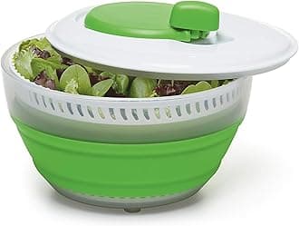 PrepWorks 3 Qt Collapsible Salad Spinner – Space-Saving, Easy-to-Use, BPA-Free, for Quick Salad Washing & Drying, Dishwasher Safe